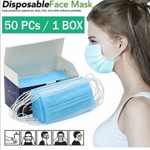50 PC Disposable masks 3 Layers Protective USAShip
